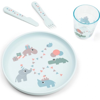 Done by deer Детски прибори за хранене и съдове Foodie Celebration сини 4 части (1546102)