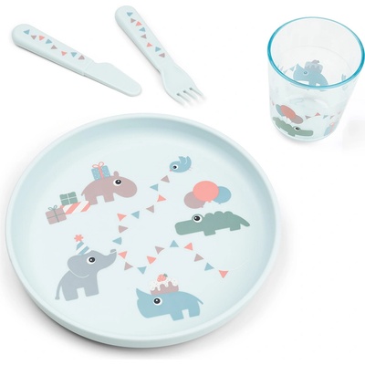 Done by deer Детски прибори за хранене и съдове Foodie Celebration сини 4 части (1546102)