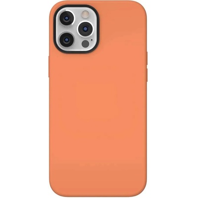 SwitchEasy MagSkin Case - тънък силиконов кейс с вграден магнитен конектор (MagSafe) за iPhone 12, iPhone 12 Pro (оранжев)