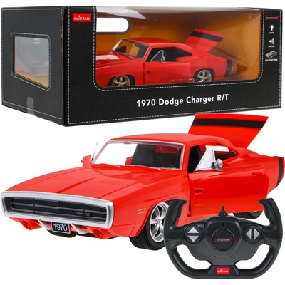 RASTAR 1970 Dodge Charger RT červený model Auto na diaľkové ovládanie + pilot 1:16