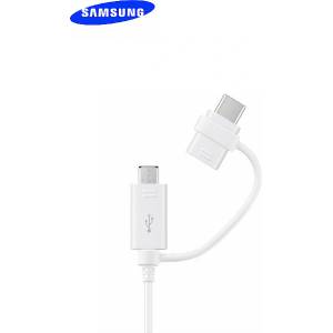 Samsung 2 В 1 USB КАБЕЛ MICROUSB И TYPE-C КЪМ TYPE-A EP-DG930 - gsmite