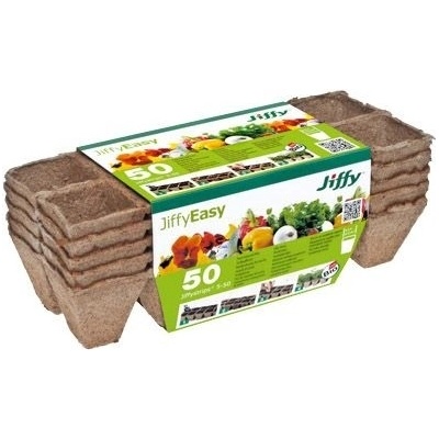 Jiffy Products Rašelinový kontejner Jiffystrips 5-50 4,5x4,5 cm plato 10ks 5 plat v balení