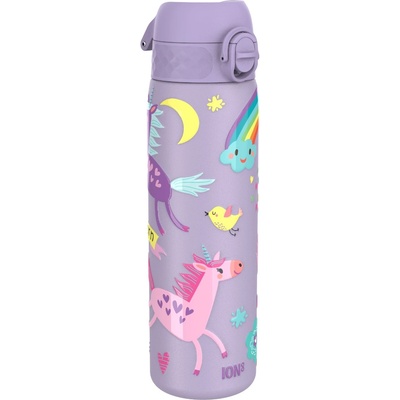 Бутилка за вода Ion8 Print, метална, 600ml, ЕДНОРОЗИ ЛИЛАВА (32035-А-ЕДНОРОЗИ Л)