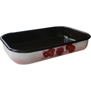 40 х 26 см правоъгълна емайлирана тава с разцветка Гербери (141fpic/40 (27-905/1856))