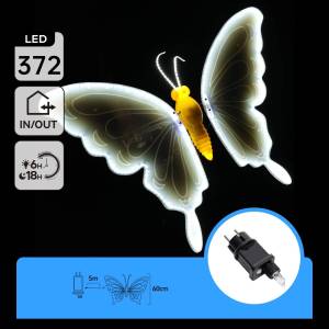 Aigostar - LED Външна декорация 372xLED IP44 студено бяло пеперуда (AI2616)