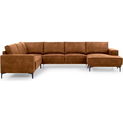 Scandic Кафяв ъглов диван от изкуствена кожа (десен ъгъл/"U") Copenhagen - Scandic (14212SN PRESTON 24)