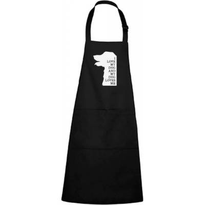 Dobrý Triko Zástěra s potiskem I love my dog Černá