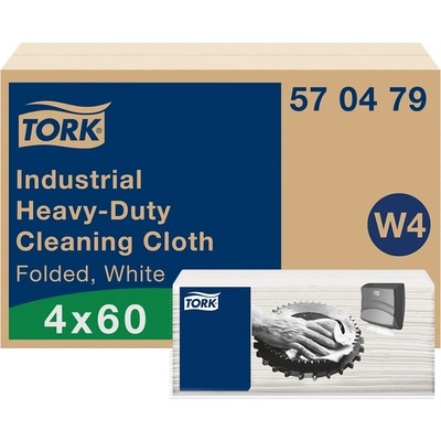 Tork Индустриални кърпи Tork - Heavy-Duty, W4, 4 х 60 броя, 10.8 х 35.5 х 16 cm (570479)