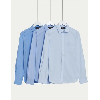 Marks & Spencer Риза с тесен силует от памучна смес, 3 бр. Marks & Spencer синя Marks & Spencer | Sin | МЪЖЕ | 15