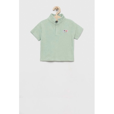Fila Детска памучна тениска с яка Fila в зелено с апликация (FAK0182)