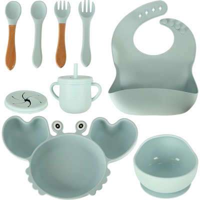 INKA Silikonové nádobí pro děti XXL sada krab modrá 9 ks