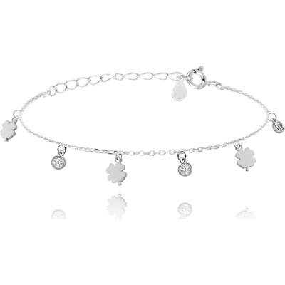 Minet stříbrný s drobnými čtyřlístky JMAN0276SB16