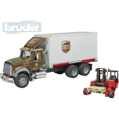 Bruder Nákladní automobil UPS MACK Granite s vysokozdvižným vozíkem 1:16