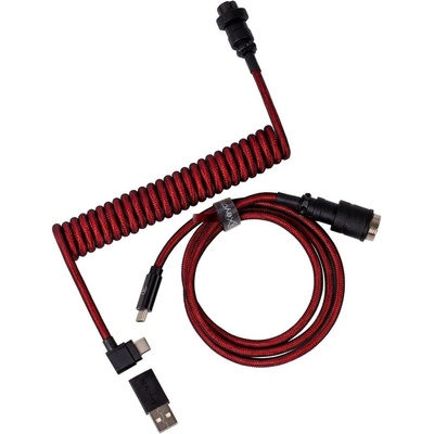 Keychron Keychron USB 3.2 Gen 1 Premium Coiled Aviator кабел, USB-C към USB-C, червен, 1.08m, ъглов (Cab-4)