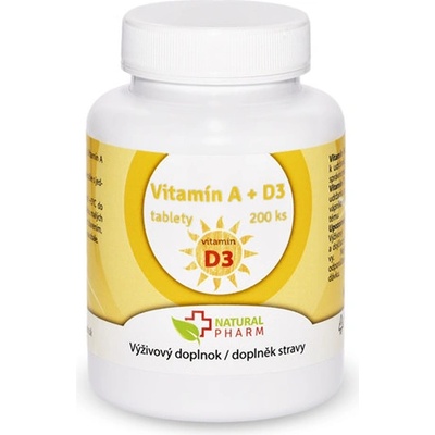 Naturalpharm Vitamín A + D3 200 tabliet