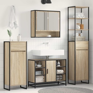 vidaXL Шкаф за баня Сонома 40 x 30 x 100 см Инженерна дървесина (886499)