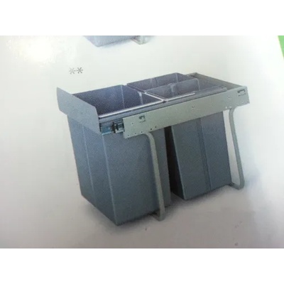 GTV Кош за боклук за врата Мел 40 л, плавно прибиране, за разделно събиране