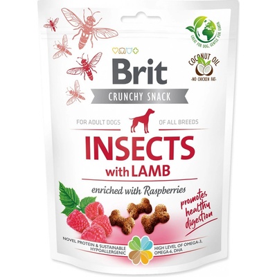 Brit Care Dog Crunchy Cracker Insects jehně a maliny 200 g