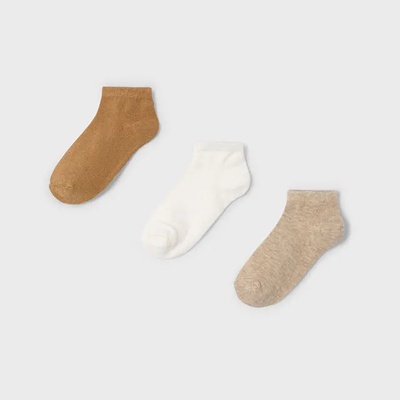 Mayoral Комплект 3ч. чорапи едноцветни Камел, бяло и бежово за момче Майорал