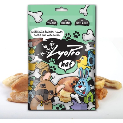 Lyopro haf poch sušené Králičie uši s kura mäsom 70 g