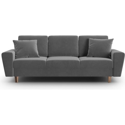 Cosmopolitan Design Светлосив кадифен разтегателен диван с място за съхранение 235 cm Kyoto - Cosmopolitan Design (COS_3SF_2_F2_KYOTO8)