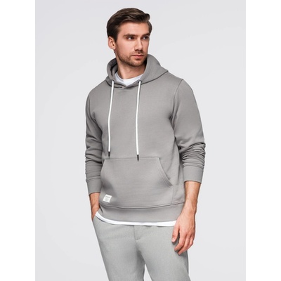 Ombre Men's kangaroo hooded sweatshirt light beige