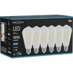 Mexen Vintis 6x LED нажежаема жичка Е27, ST64, 8W, Студена - 6500K, 1055 lm, прозрачен (L152-E27-0865-00x06)