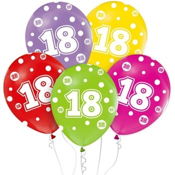 Paper Design Nafukovací balónky s potiskem číslice "18"