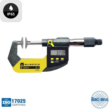 Microtech Electronic Дигитален микрометър с невъртящ се шпиндел за измерване на зъбни колела Microtech IP65, 110781001, D20 mm, 75-100 mm, 0.001 mm (110781001)