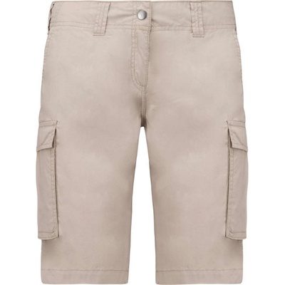 Kariban Dámské lehké bavlněné bermudy Mutipocket béžová