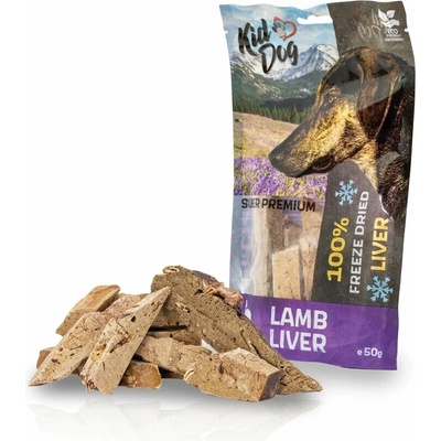 KIDDOG SUPER PREMIUM 100% jehněčí játra sušená mrazem 50 g