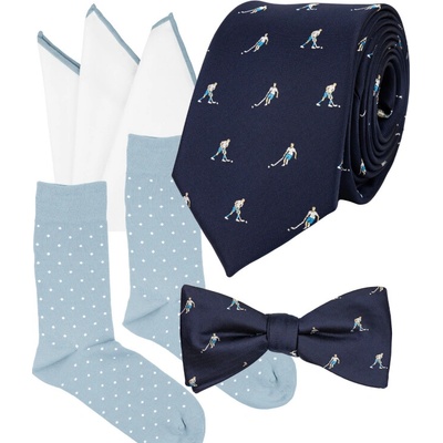 Bubibubi sada florbal s kravatou a motýlkem tmavomodrá – Zboží Dáma