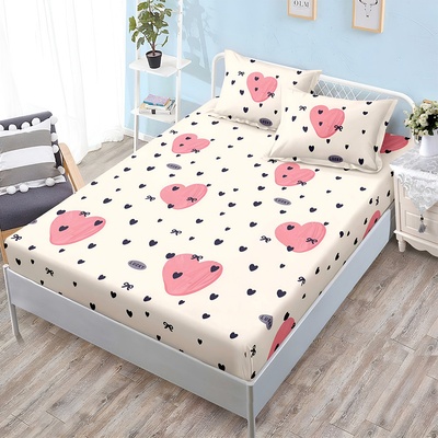 EmonaMall Долен чаршаф с ластик и две калъфки (за матрак от 160x200 до 180x200) EmonaMall, 3 части - Модел S19318 (S19318-66666L)