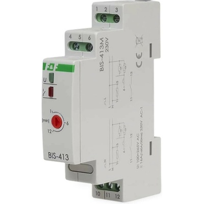BIS-413M/230 - Impulzné relé s časovým spínačom a pamäťou, 230V, 16A, 1x NO/NC