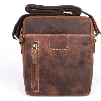 HGL Středně velká pánská kožená crossbody taška HGL no. 622 hnědá