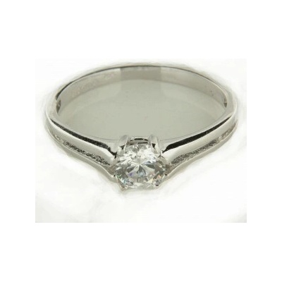 KA ATT-91W Zlatý prsteň s kameňom z bieleho zlata