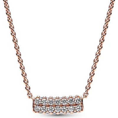 Pandora Pozlátený nadčasový pavé náhrdelník 382621C01-45