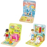 Hape Дървен комплект Hape - Приключение с кукли, 3 части, асортимент (H3524)
