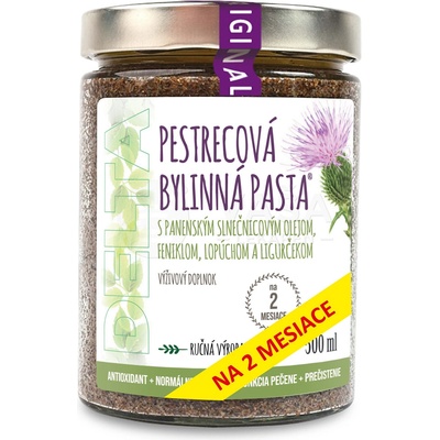 Delta Pestrecová Bylinná Pasta s panenským slnečnicovým olejom feniklom lopúchom a ligurčekom 500 ml