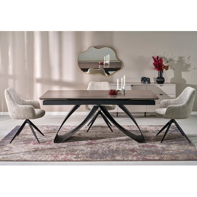 ЕВРОМАР Правоъгълна маса hilario орех / черно