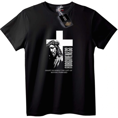 NOONEBRAND Тениска с кръст и прошка - 2XL, Black