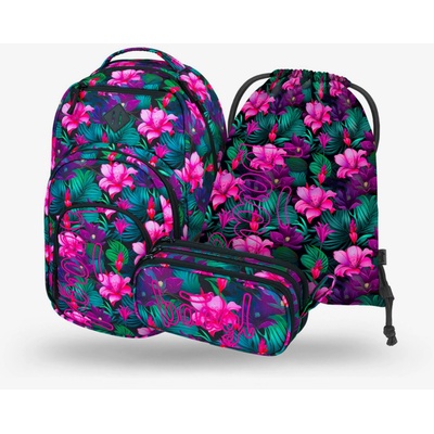 BAAGL Училищен комплект цветя - раница, моливник, чанта Baagl Coolmate Paradise BAAGL | Rozov | Момичешки | ЕДИН РАЗМЕР