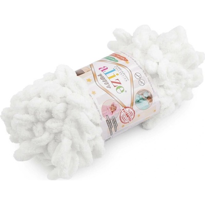 Pletací příze Alize Puffy 100 g Varianta: 8 (55) bílá, Balení: 1 ks 48994/118529/228285