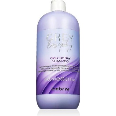 Inebrya GREYlosophy Grey By Day Shampoo 1000 ml нежен тонизиращ шампоан за естествено сива и побеляла коса унисекс