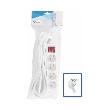 Logon professional 4-way power strip: white - on/off switch - 5m cable