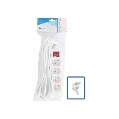 Logon professional 4-way power strip: white - on/off switch - 5m cable
