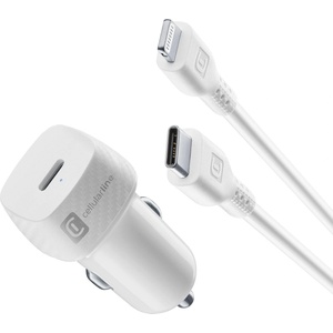 Cellularline Зарядно 12-24V Car Power с кабел USB-C- Lightning 20W