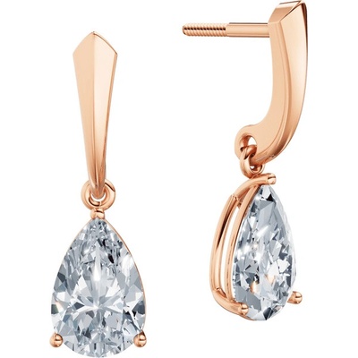 DF dámske náušnice 6425, růžové zlato s laboratorními diamanty o celkové váze 3.00 ct VS1/F