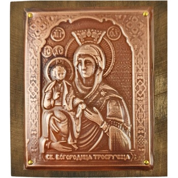 МЕДНА ИКОНА ЗА ЗАЩИТА СВЕТА БОГОРОДИЦА ТРОЕРУЧИЦА