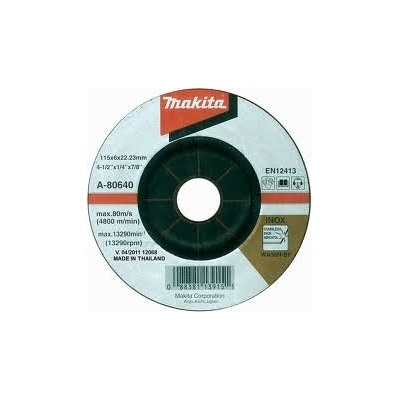 MAKITA A-80640 Brúsny kotúč na oceľ a INOX pr.115x6x22mm